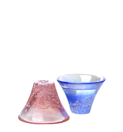 Toyo Sasaki Glass Mount Fuji Blue Sake Cup - Single