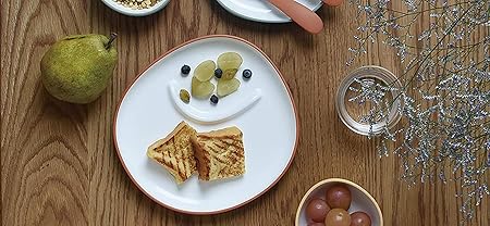 KINTO   Bonbo Kids Baby Plate 240x220mm Orange Microwave Dishwasher Safe