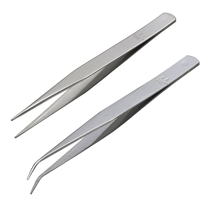 Anex Stainless Steel Tweezer Set Straight/Curved 125mm AA-Type 2-Piece-Kiichin - The #1 Place for Japanese Goods in Your Hand!