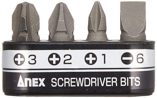 Anex Stool - Set of 4 Ultra Short Bits with Holder Phillips and Minus AK-51P-B4-Kiichin - The #1 Place for Japanese Goods in Your Hand!