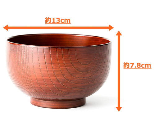 Asahi Koyo Japanese Style Wood Grain Soup Bowl Reddish Brown Dishwasher Safe-Kiichin - The #1 Place for Japanese Goods in Your Hand!