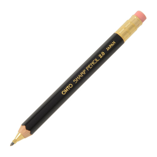 Ohto Black Mechanical Pencil 2.0 with Wooden Shaft and Eraser - Aps-680E-Bk-Kiichin - The #1 Place for Japanese Goods in Your Hand!