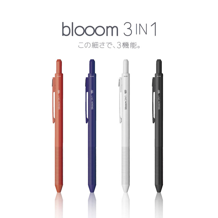 Ohto Bloom 3In1 Multifunctional Pen in Fade Red - Model MF-25B3-RD-Kiichin - The #1 Place for Japanese Goods in Your Hand!