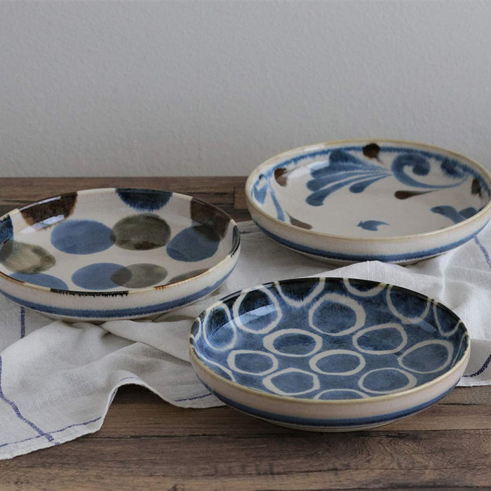 Awasaka Brush Blue Arabesque Pasta Bowl Parallel Import Durable Design-Kiichin - The #1 Place for Japanese Goods in Your Hand!