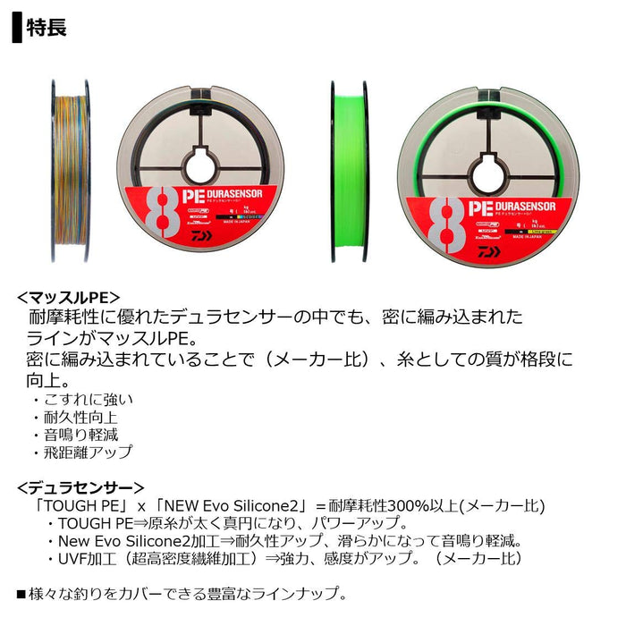 Daiwa Pe Line Uvf Pe Durasensor X8 1.0 300M Lime Green Braided Line-Kiichin - The #1 Place for Japanese Goods in Your Hand!