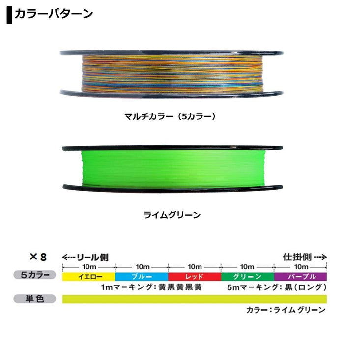 Daiwa Pe Line Uvf Pe Durasensor X8 1.0 300M Lime Green Braided Line-Kiichin - The #1 Place for Japanese Goods in Your Hand!