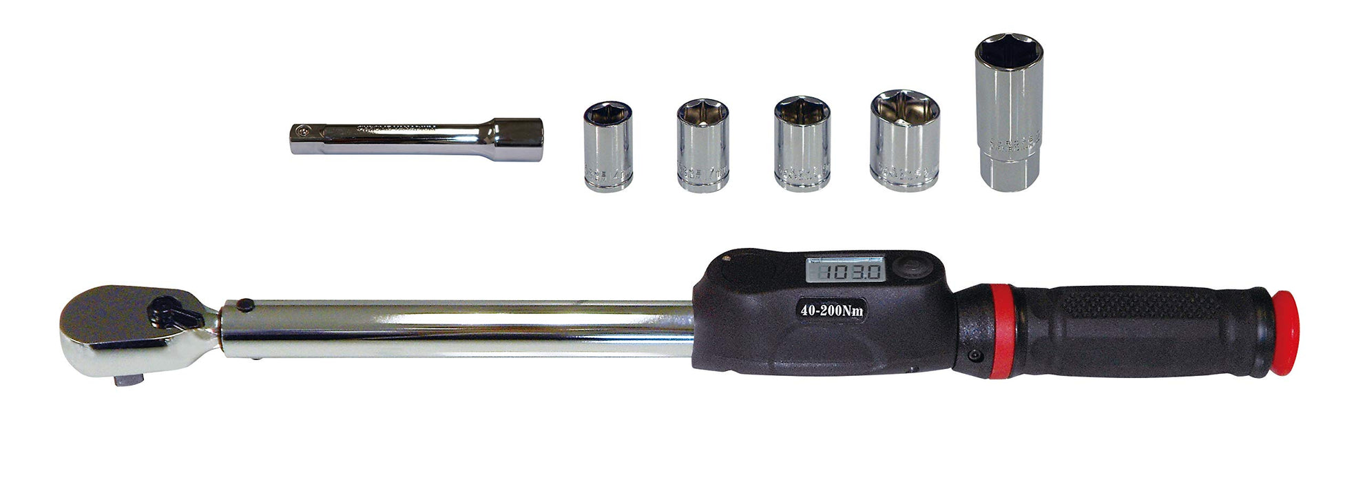 Emerson Digital Torque Wrench 40-200Nm Â±4% Accuracy 1/2 Inch with Sockets