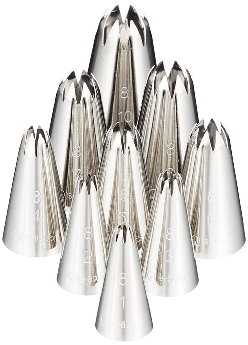 Endo Shoji Stainless Steel Nozzle Set 9 Pcs 8-Cut No. 1-8 & 10 Made in Japan-Kiichin - The #1 Place for Japanese Goods in Your Hand!