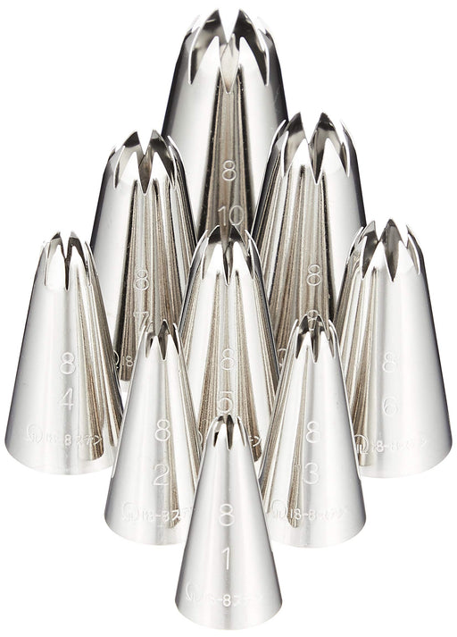 Endo Shoji Stainless Steel Nozzle Set 9 Pcs 8-Cut No. 1-8 & 10 Made in Japan-Kiichin - The #1 Place for Japanese Goods in Your Hand!