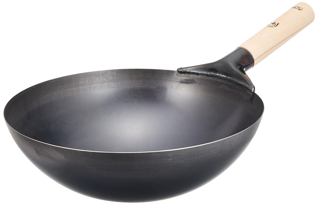 Endo Shoji Commercial Pressed Peking Pot 36Cm Iron Wooden Handle Japan-Kiichin - The #1 Place for Japanese Goods in Your Hand!