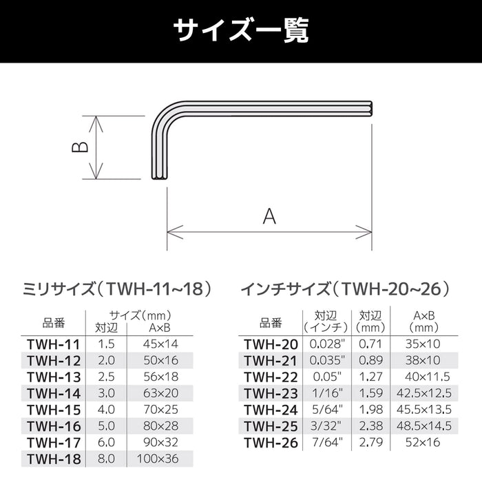 Engineer Twh-22 Hexagonal Wrench 0.05 Inch Quality Steel Hand Tool-Kiichin - The #1 Place for Japanese Goods in Your Hand!