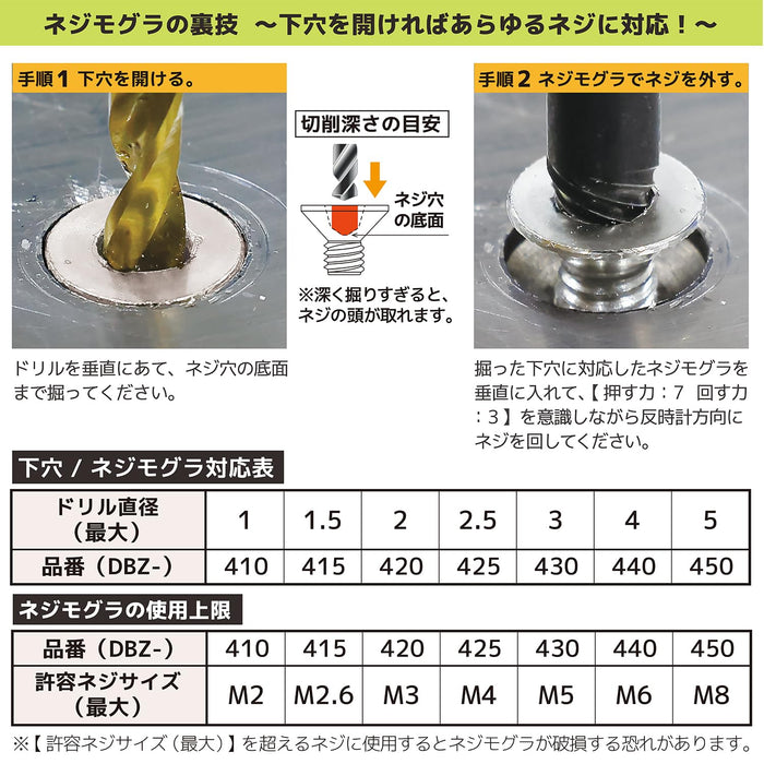 Engineer 7-Piece Middle Set Screw Mole Model DBZ-401-Kiichin - The #1 Place for Japanese Goods in Your Hand!