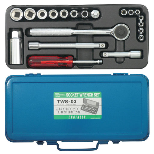 Engineer 20-Piece Sturdy Socket Wrench Set - Professional Tool Kit-Kiichin - The #1 Place for Japanese Goods in Your Hand!