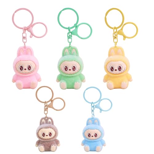 Haojee 5-Piece Keychain Set 3D Decoration for Cars and Bags Cosplay Cute