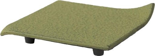 Iwachu Nambu Ironware Square Kamashiki Young Grass 11x11cm 17432-Kiichin - The #1 Place for Japanese Goods in Your Hand!
