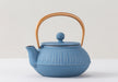 Iwachu Nambu Ironware Teapot 0.65L Chrysanthemum Design Silver Sky Blue-Kiichin - The #1 Place for Japanese Goods in Your Hand!