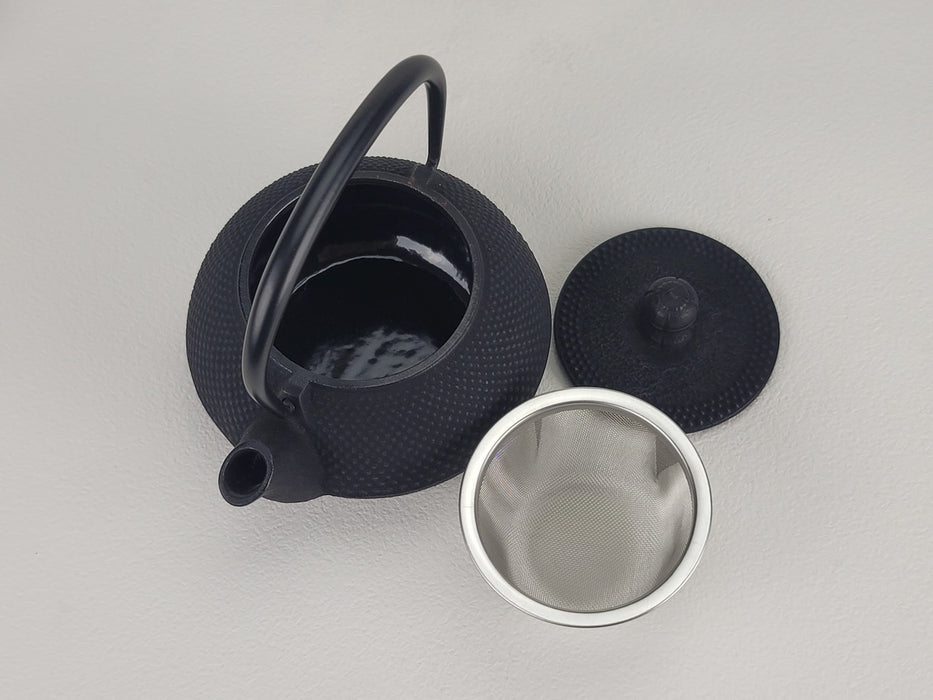 Iwachu 0.32L Black Arare Teapot With Enameled Interior & Lid Nanbu Ironware-Kiichin - The #1 Place for Japanese Goods in Your Hand!