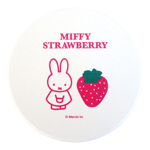 Kanesho Pottery Miffy Strawberry Ceramic Coaster 9cm Water Absorbent-Kiichin - The #1 Place for Japanese Goods in Your Hand!