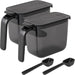 Marna Japan Seasoning Pot Set with Spoon - Black Salt Sugar Container-Kiichin - The #1 Place for Japanese Goods in Your Hand!