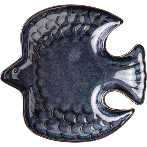 Minoru Pottery Mino Ware 120mm Black Denim Tri-Shaped Plate-Kiichin - The #1 Place for Japanese Goods in Your Hand!