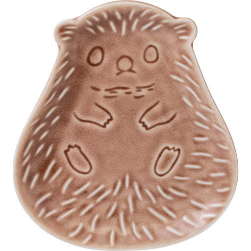 Minoru Pottery Mino Ware Metsa Hedgehog Plate Ash Rose 115mm Diameter-Kiichin - The #1 Place for Japanese Goods in Your Hand!