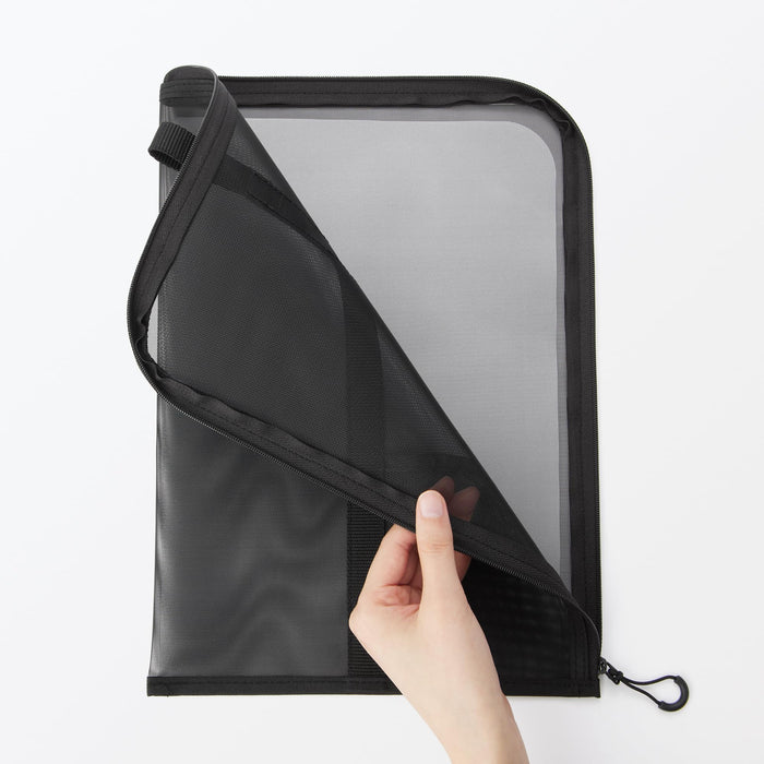Muji Black A4 Nylon Mesh Vertical Document Case with Dividers 84444623-Kiichin - The #1 Place for Japanese Goods in Your Hand!
