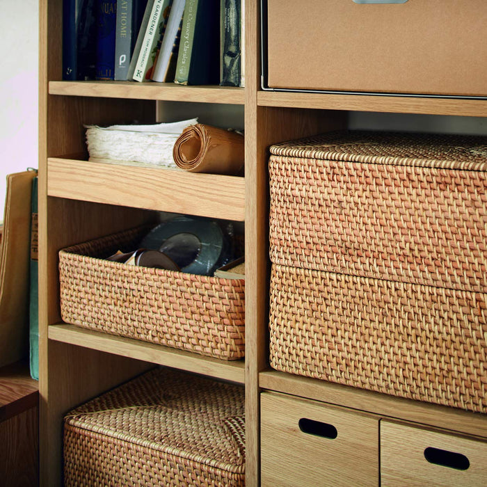 Muji Stackable Medium Rattan Basket 36x26x16cm Rectangular 47381306