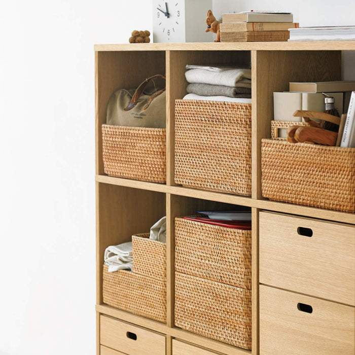 Muji Stackable Medium Rattan Basket 36x26x16cm Rectangular 47381306