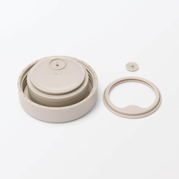 Muji Insulated Soup Jar 430ml Wide-Mouth Easy-Clean Gray Beige 84334603