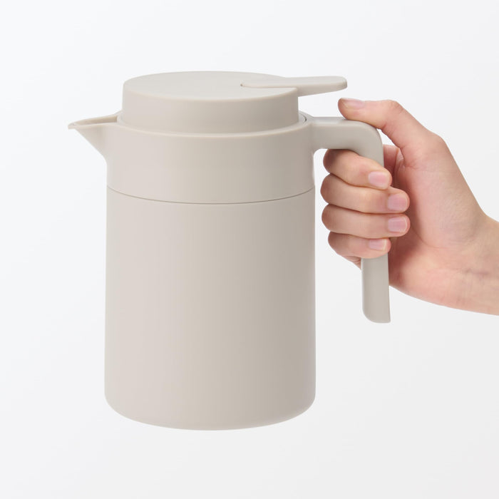 Muji 0.8L Gray Beige Wide-Mouth Insulated Tabletop Pot Easy to Clean