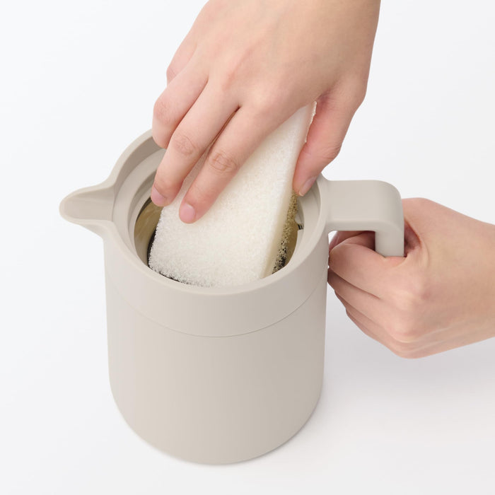 Muji 0.8L Gray Beige Wide-Mouth Insulated Tabletop Pot Easy to Clean