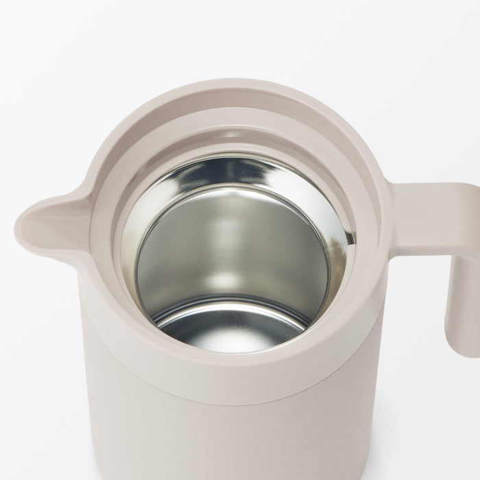Muji Insulated Tabletop Pot Gray Beige 1.3L Wide Mouth Easy Clean 84334542