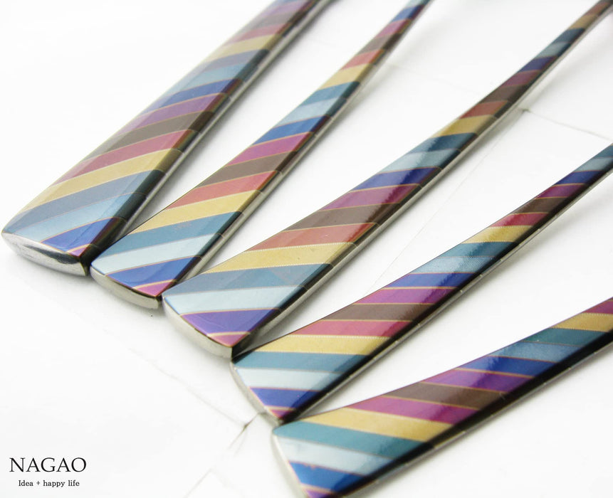 Nagao Niji Multi-Color Dinner Fork 18-8 Stainless Steel 18.5cm Japan-Kiichin - The #1 Place for Japanese Goods in Your Hand!