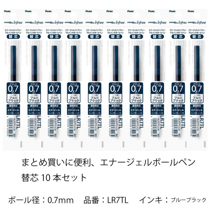 Pentel Energel 0.7 Blue Black Ballpoint Pen Refill Pack of 10 Xlr7Tl-Ca-Kiichin - The #1 Place for Japanese Goods in Your Hand!