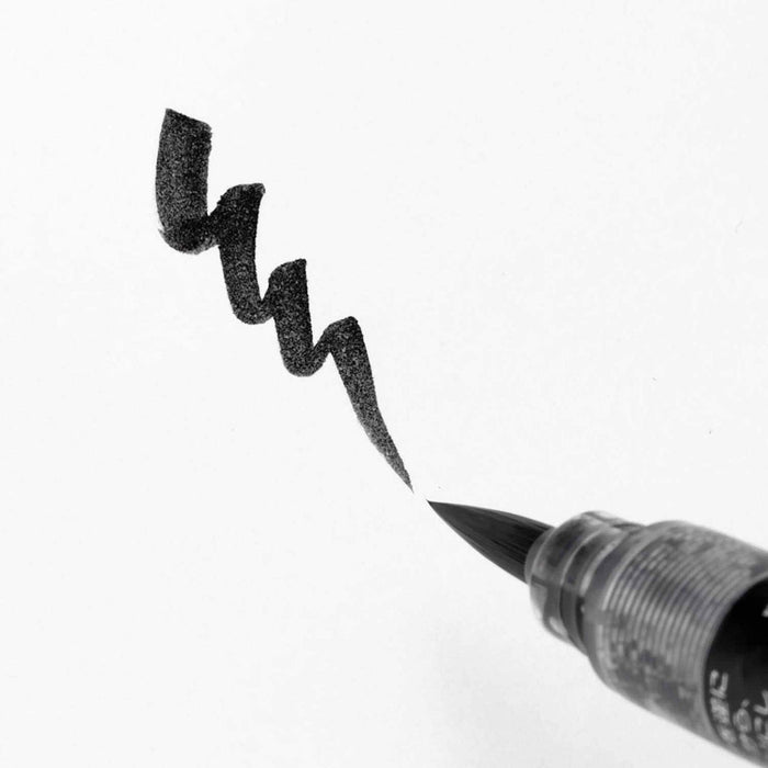 Pentel Medium Point Black Brush Pen Xfp6L - Premium Ink Writing Tool-Kiichin - The #1 Place for Japanese Goods in Your Hand!