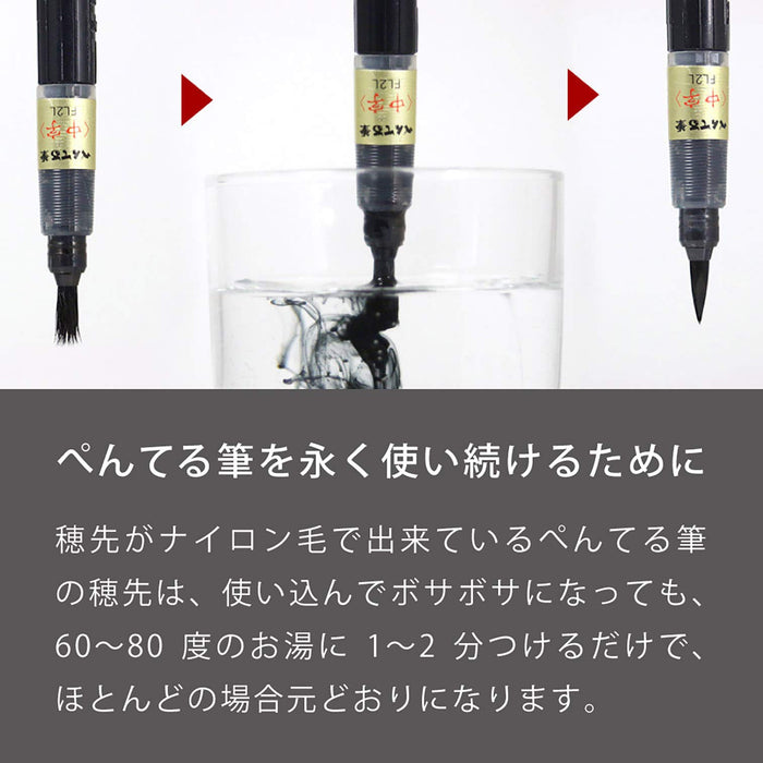 Pentel XFL2W Japanese Paper Brush Pen Black Ink-Kiichin - The #1 Place for Japanese Goods in Your Hand!