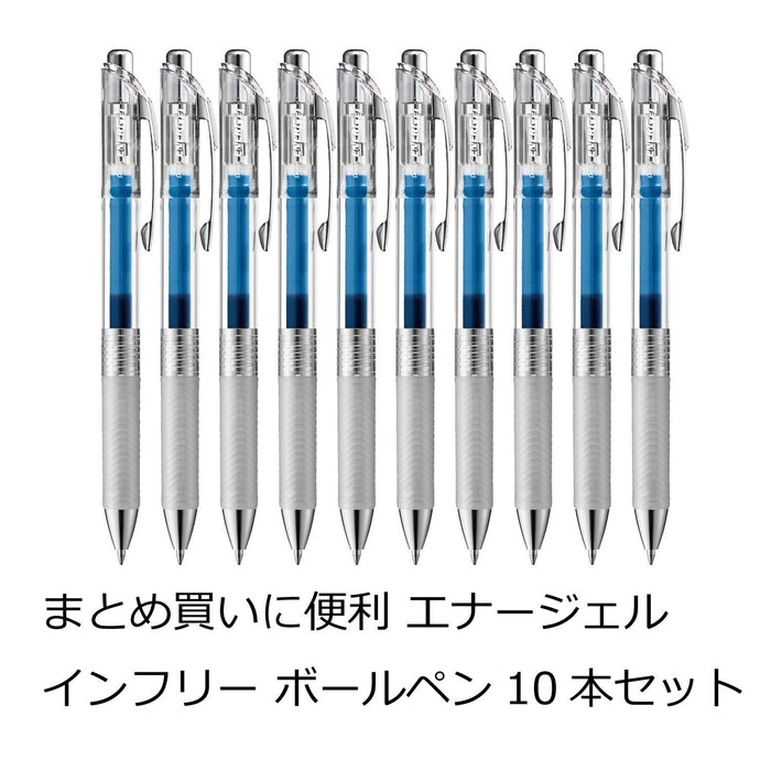 Pentel Energel Infree 0.7 Blue Gel Ink Ballpoint Pen - Pack of 10-Kiichin - The #1 Place for Japanese Goods in Your Hand!
