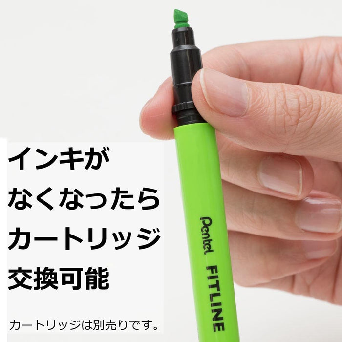 Pentel Fitline Light Green Highlighter SLW11-K Pack of 10-Kiichin - The #1 Place for Japanese Goods in Your Hand!