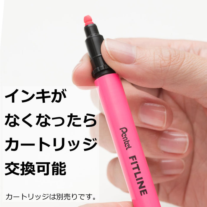 Pentel Fitline Pink Highlighter 10-Pack SLW11-P - Quality Marking Pens-Kiichin - The #1 Place for Japanese Goods in Your Hand!