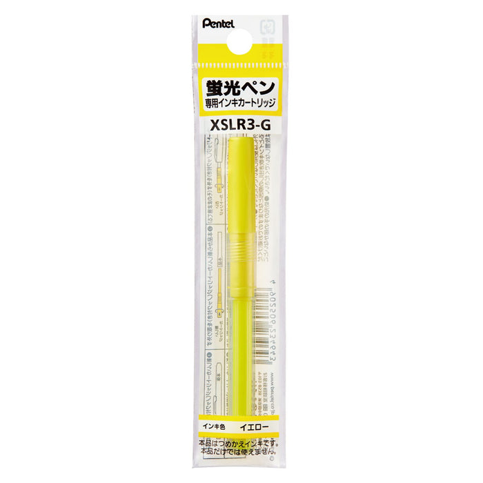 Pentel Handy Line S Xslr3-G Yellow Highlighter Pen with 10 Cartridges-Kiichin - The #1 Place for Japanese Goods in Your Hand!