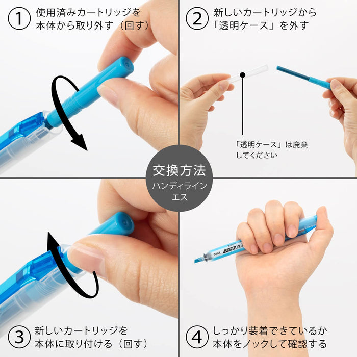 Pentel Handy Line S Xslr3-S 10-Piece Sky Blue Highlighter Pen Cartridge-Kiichin - The #1 Place for Japanese Goods in Your Hand!
