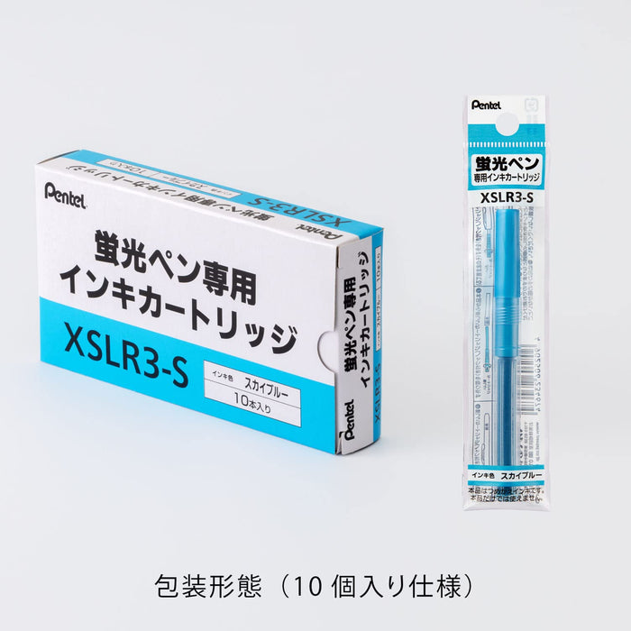 Pentel Handy Line S Xslr3-S 10-Piece Sky Blue Highlighter Pen Cartridge-Kiichin - The #1 Place for Japanese Goods in Your Hand!