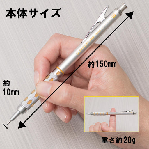 Pentel Graph Gear 1000 Silver Mechanical Pencil 0.9mm - XPG1019-Kiichin - The #1 Place for Japanese Goods in Your Hand!