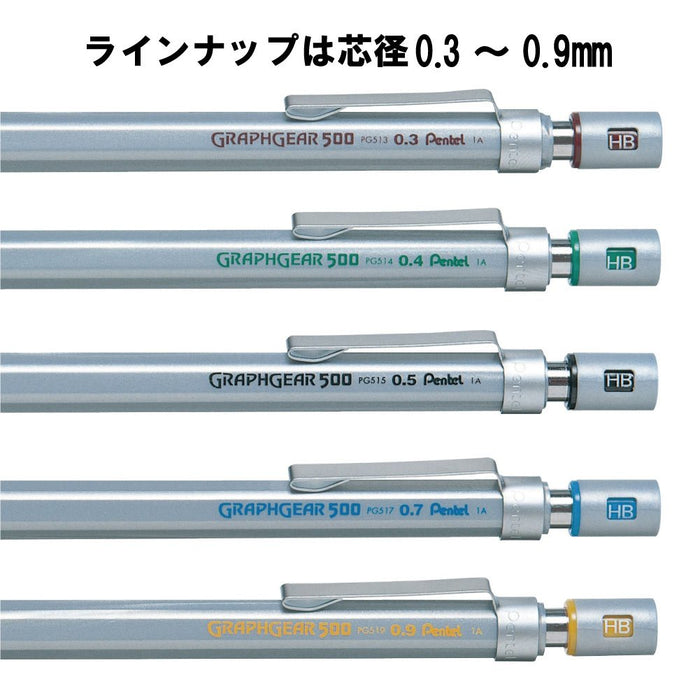 Pentel Graph Gear 500 Mechanical Pencil 0.9mm Silver Model PG519-Kiichin - The #1 Place for Japanese Goods in Your Hand!