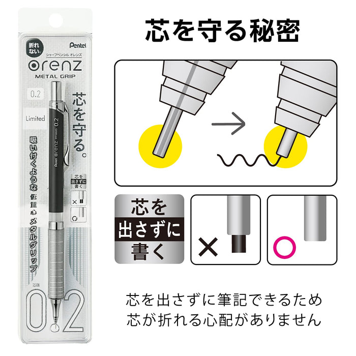 Pentel Simple Days Black Mechanical Pencil Ultra-Fine 0.2mm - XPP1002G2-CMA-Kiichin - The #1 Place for Japanese Goods in Your Hand!