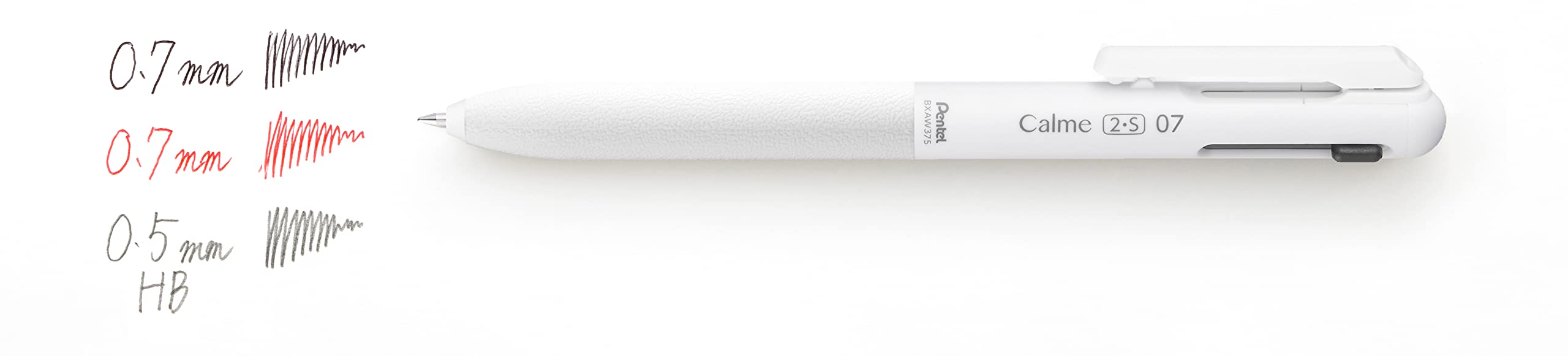 Pentel 0.7mm Calme Multifunctional Ballpoint Pen 0.5 Sharp Grayish White - Bxaw375W-Kiichin - The #1 Place for Japanese Goods in Your Hand!