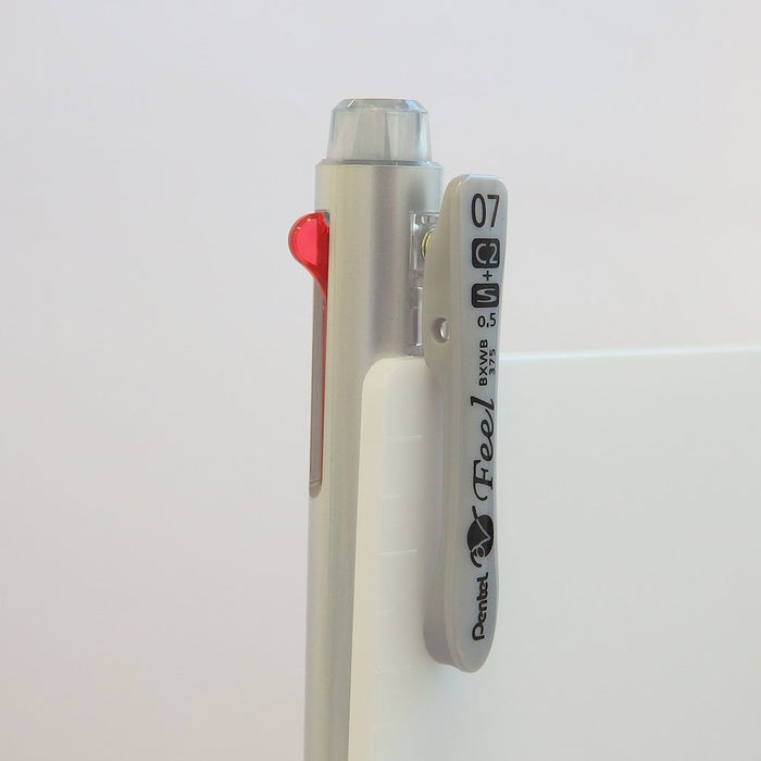 Pentel Feel 2+S 0.7 Ballpoint Pen Metallic Silver Multifunctional Design-Kiichin - The #1 Place for Japanese Goods in Your Hand!