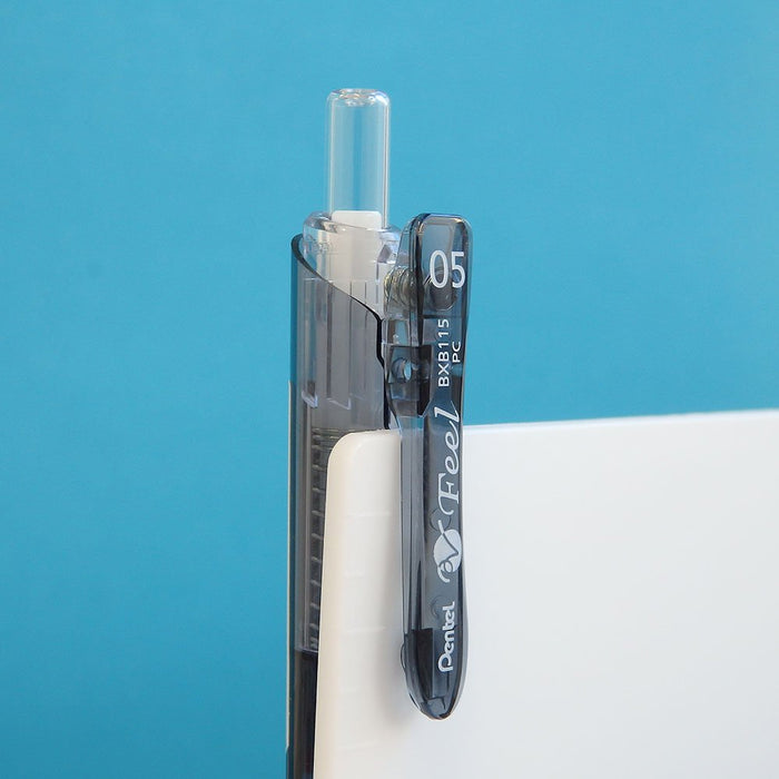 Pentel Feel 0.5 Clear Black Oil-Based Ballpoint Pen 10 Pack-Kiichin - The #1 Place for Japanese Goods in Your Hand!