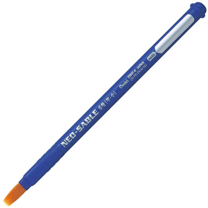 Pentel Efde Neo Sable Xzbnf-6 No.6 Flat Paint Brush Pack of 5-Kiichin - The #1 Place for Japanese Goods in Your Hand!