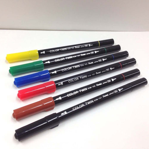 Pentel 18-Color Set Water-Based Twin Pen - SCW-18 Series-Kiichin - The #1 Place for Japanese Goods in Your Hand!